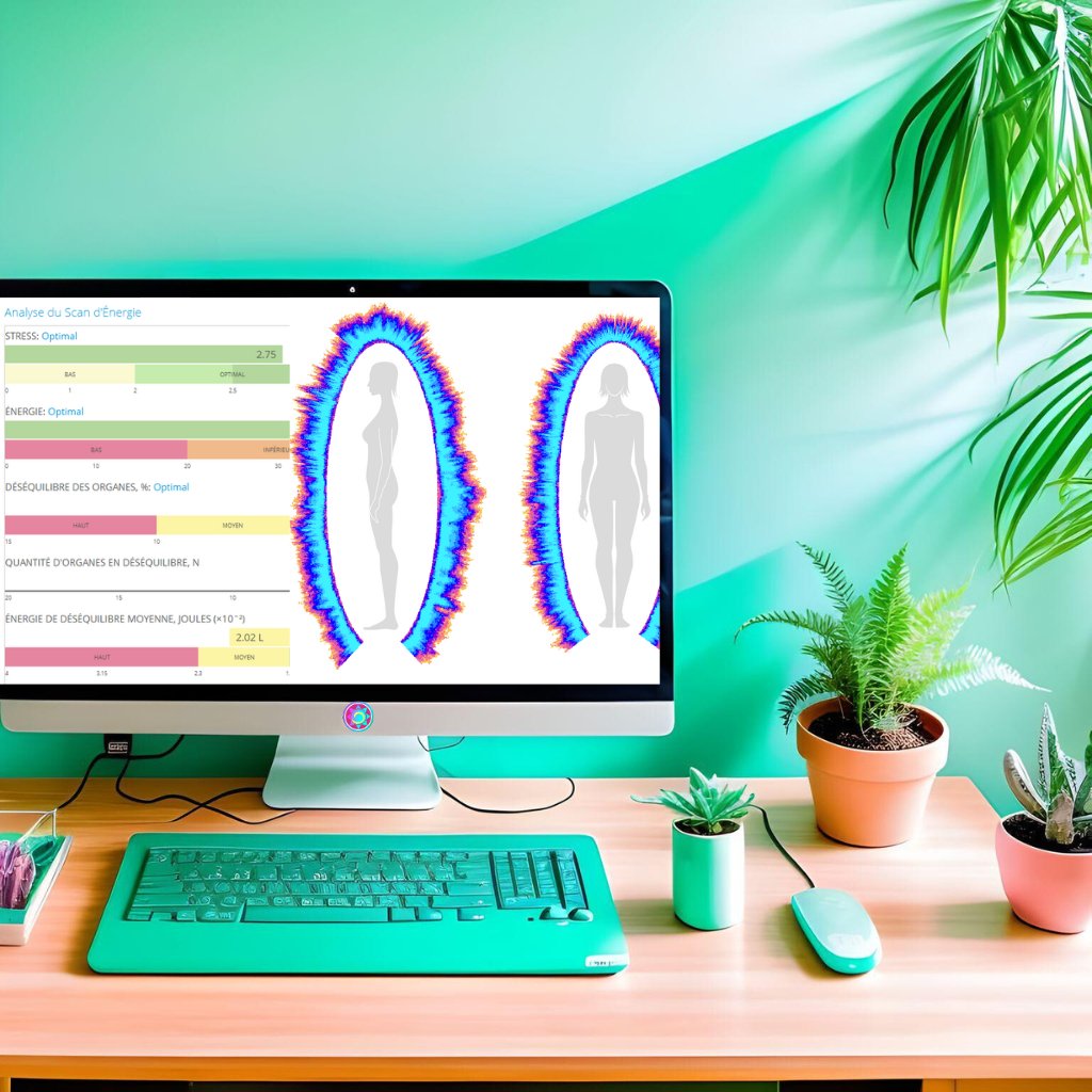 L'analyse énergétique approfondie vous donne le détail de votre niveau de stress énergétique, de l'équilibre de la répartition énergétique entre vos organes et de votre niveau d'énergie en temps réel, pour suivre votre état de santé énergétique.